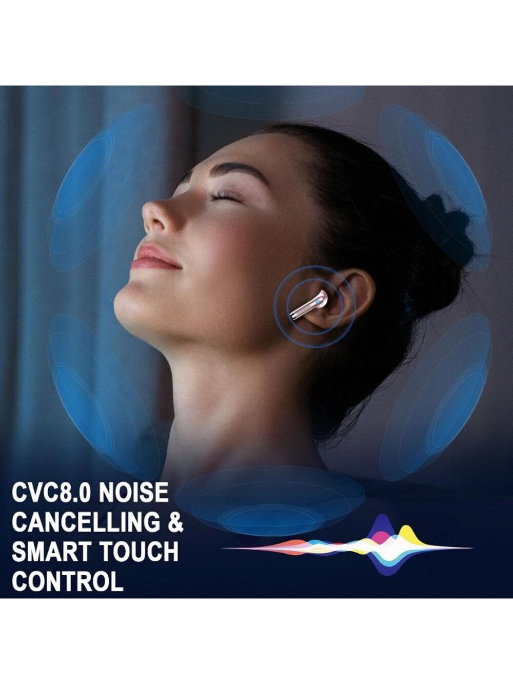 Wireless Rose Gold LED Power Display Bass Stereo 40H Playback Bluetooth Earbud - Picture 2 of 6